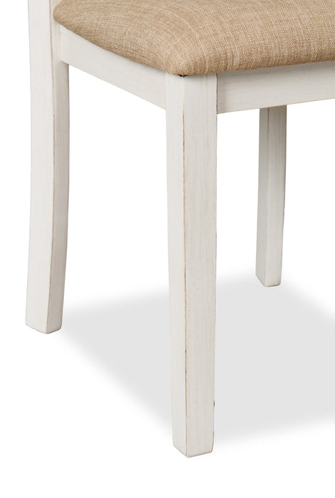 Bryn 3pc Dining Package with 42\" Drop-Leaf Table & 2 Chairs, Fabric -Two-Tone White & Brown