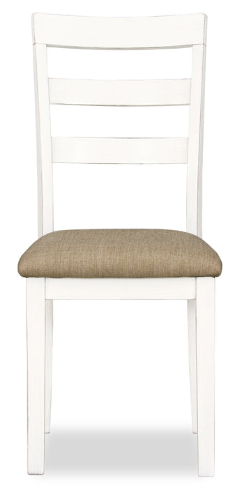 Bryn Dining Chair with Fabric Seat, Ladder-Back – White
