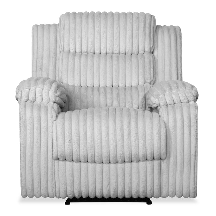 Bryson 38.5\" Faux Fur Fabric Reclining Chair - Mist Grey