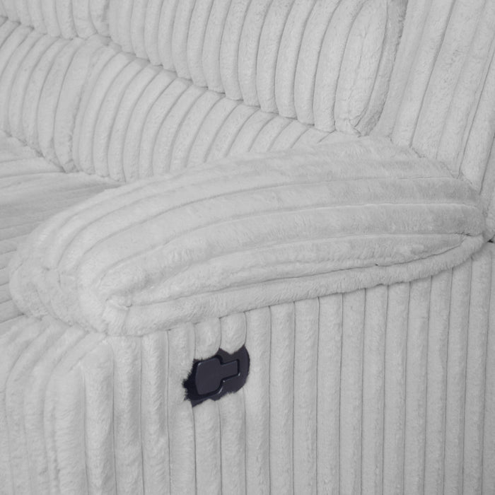 Bryson 38.5\" Faux Fur Fabric Reclining Chair - Mist Grey