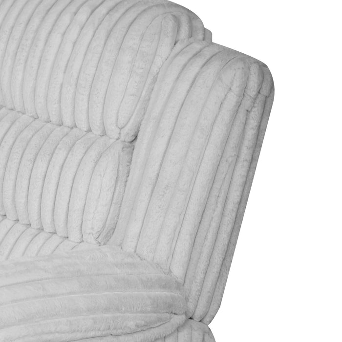 Bryson 82.5\" Faux Fur Fabric Reclining Sofa - Mist Grey