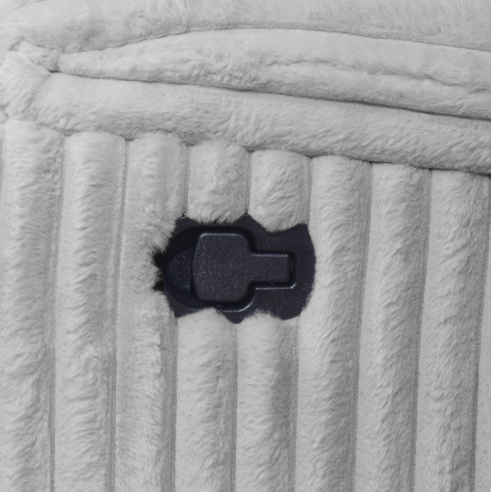 Bryson 38.5\" Faux Fur Fabric Reclining Chair - Mist Grey