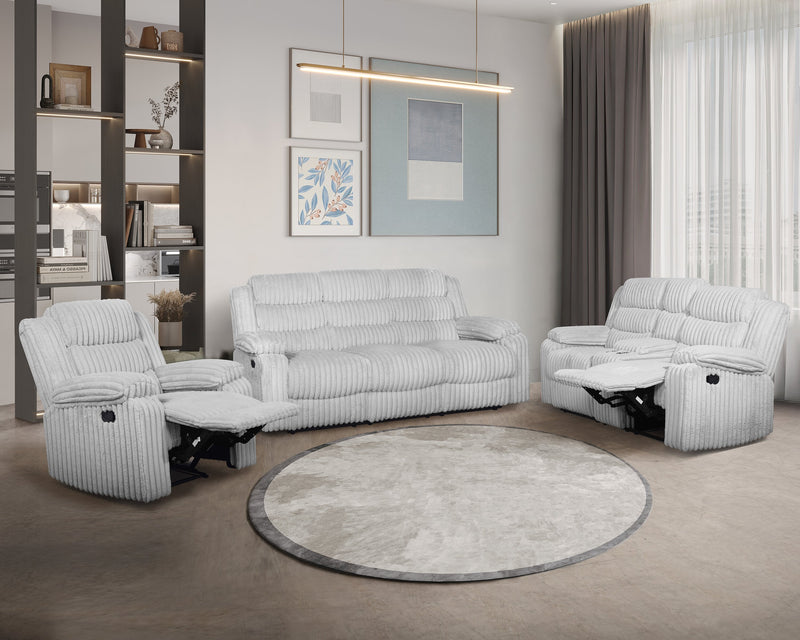 Bryson 38.5\" Faux Fur Fabric Reclining Chair - Mist Grey