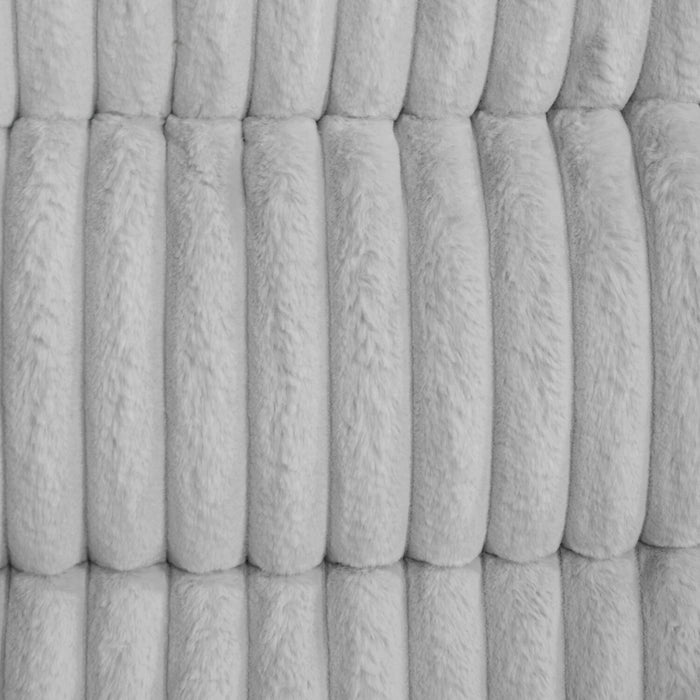 Bryson 72\" Faux Fur Fabric Reclining Loveseat with Storage Console - Mist Grey