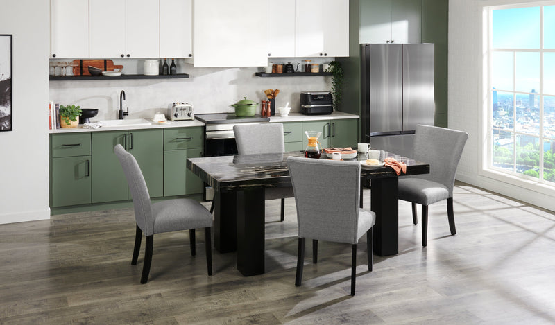 Burk Dining Chair with Polyester Fabric - Grey