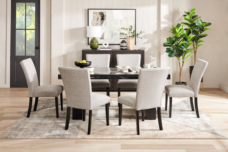 Burk Dining Chair with Polyester Fabric - Grey