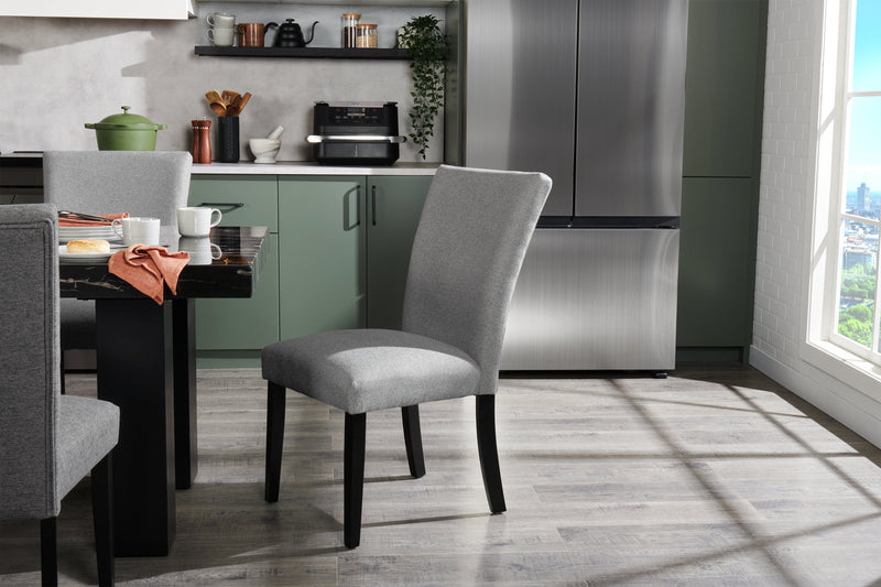 Burk Dining Chair with Polyester Fabric - Grey