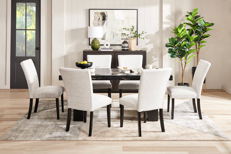 Burk Dining Chair with Polyester Fabric - White