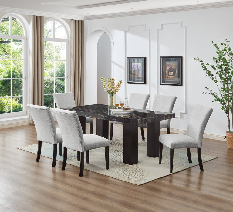 Burk Dining Chair with Polyester Fabric - White