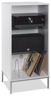 Cade 20.75\" Modern Audio Stand with Storage and Cable Management  - Whitewash