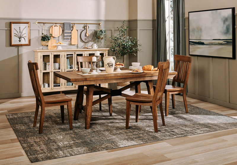 Cedar Dining Chair, Pine Wood, Slat Back - Brown