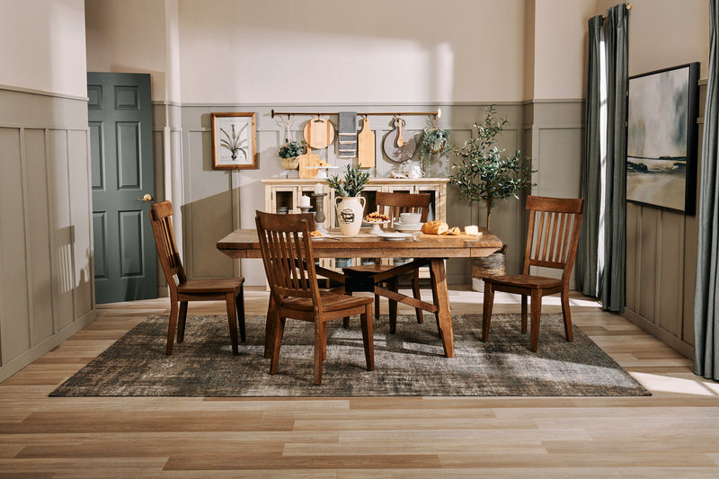 Cedar Dining Chair, Pine Wood, Slat Back - Brown