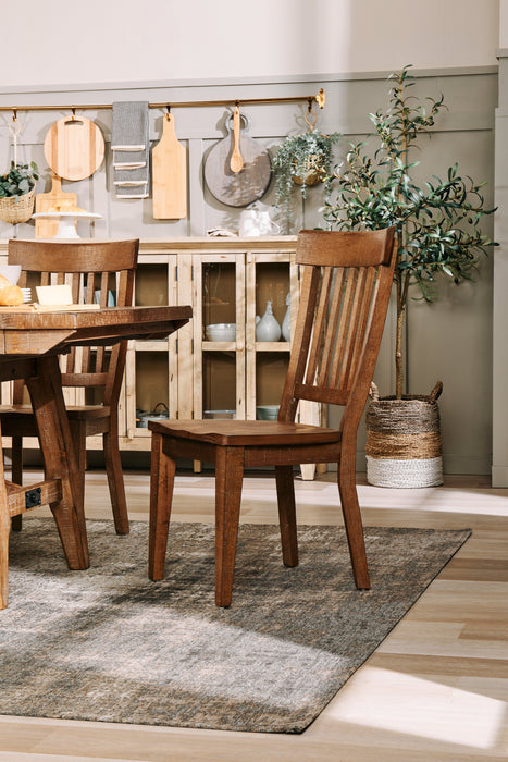 Cedar Dining Chair, Pine Wood, Slat Back - Brown