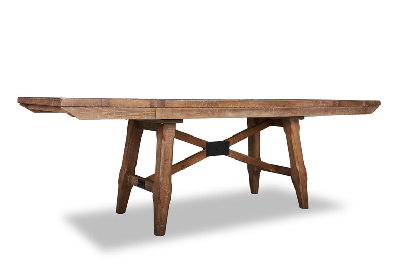 Cedar Dining Table, Pine Wood, Trestle-Base, 72.07\"W - Brown
