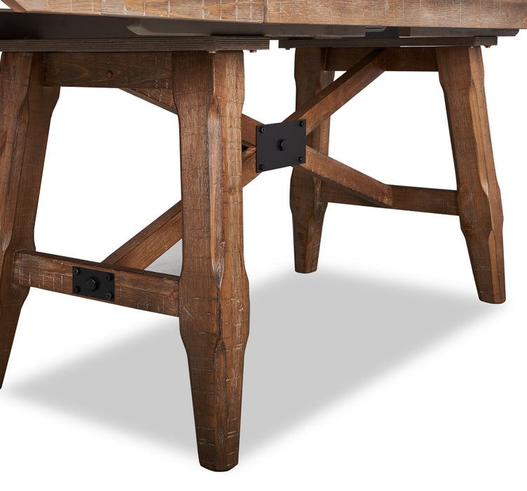 Cedar Dining Table, Pine Wood, Trestle-Base, 72.07\"W - Brown