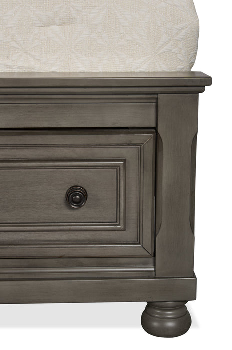 Chelsea Platform Storage Bed with Headboard & Frame, Grey - Queen Size