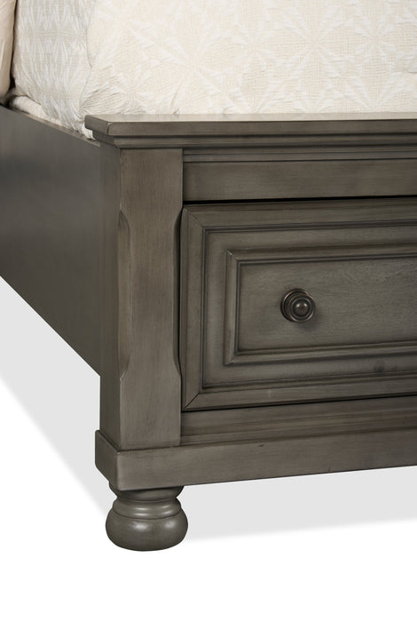 Chelsea Platform Storage Bed with Headboard & Frame, Grey - Queen Size