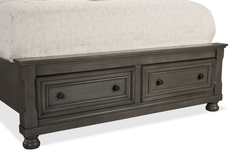 Chelsea Platform Storage Bed with Headboard & Frame, Grey - Queen Size