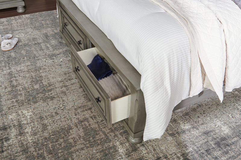 Chelsea Platform Storage Bed with Headboard & Frame, Grey - Queen Size