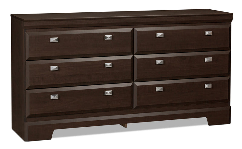 Yorkdale Bedroom 6-Drawer Dresser, 61.4\"W x 32.3\"H, Made in Canada - Brown