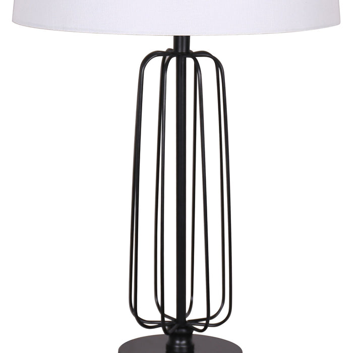 Kort & Co. Clare 27\" Matte Black 2-Piece Set, with Two Table Lamps and USB Charging