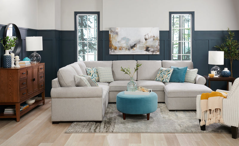 Made in Canada Sofa Lab Customizable Club 29\" Fabric Accent Chair with Wood Legs - Dolphin White