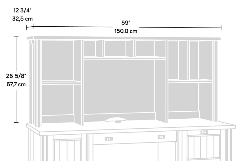 Costa 59.06\" Commercial Grade Computer Hutch with Cubbyholes - Chalked Chestnut