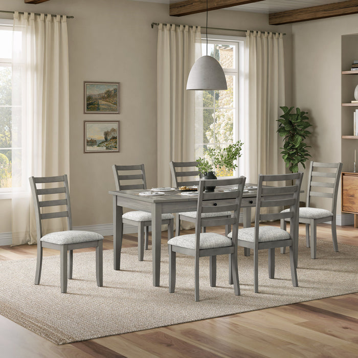 Cove Dining Table with Storage Drawers, Melamine, 66\"W - Grey