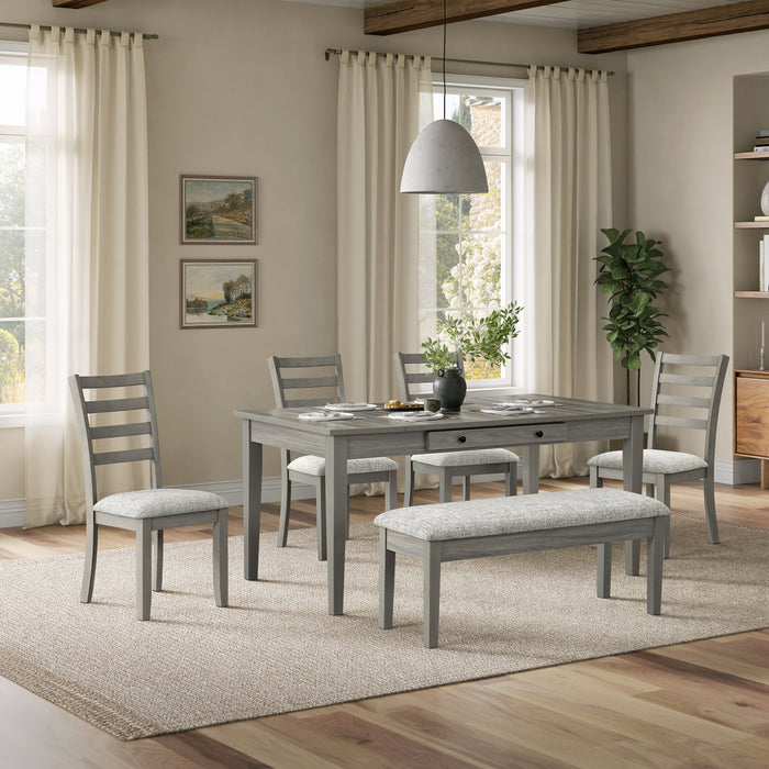 Cove Dining Bench with Cushion Fabric Seat, Lift Top Storage, 46\"W - Grey