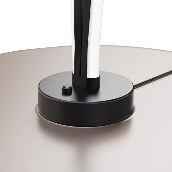 11\" Matte Black and Rose Gold Loop Design LED Table Lamp