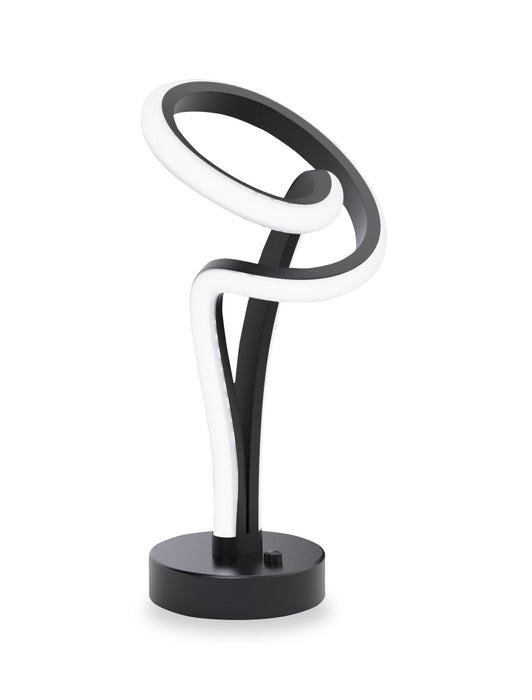 11\" Matte Black and Rose Gold Loop Design LED Table Lamp