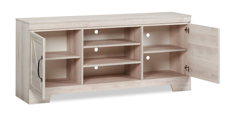 Davin 61\" Rustic TV Stand with Storage and Cable Management for TVs up to 70\"- Whitewash