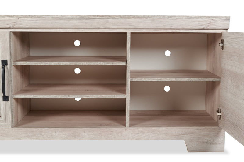 Davin 61\" Rustic TV Stand with Storage and Cable Management for TVs up to 70\"- Whitewash