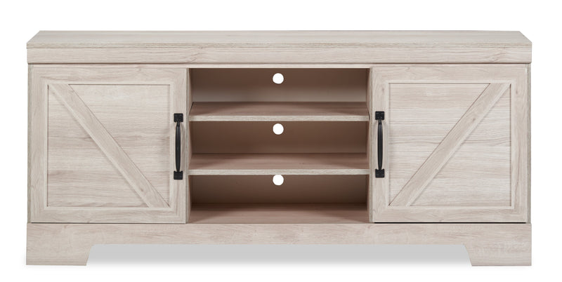 Davin 61\" Rustic TV Stand with Storage and Cable Management for TVs up to 70\"- Whitewash