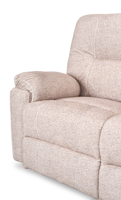 Made in Canada Dawson 64\" Fabric Power Reclining Loveseat with USB Port and Accent Pillows - Beige