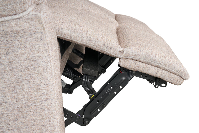 Made in Canada Dawson 64\" Fabric Power Reclining Loveseat with USB Port and Accent Pillows - Beige