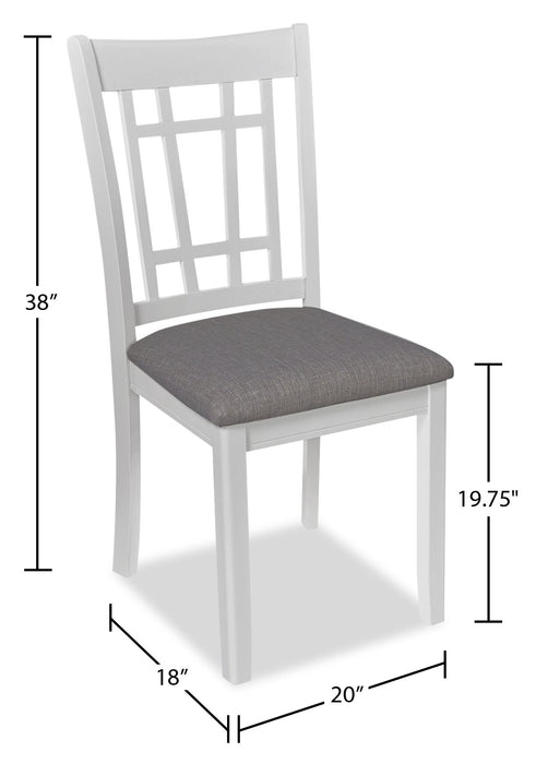 Dena Dining Chair with Linen-Look Fabric - Dove Grey