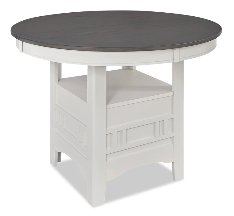 Dena Dining Table with 42-60\"W Extension, Round  - Dove Grey