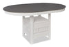 ["Dena Dining Table with 42-60\"W Extension, Round  - Dove Grey"]