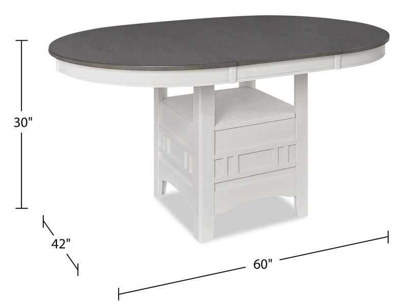Dena Dining Table with 42-60\"W Extension, Round  - Dove Grey