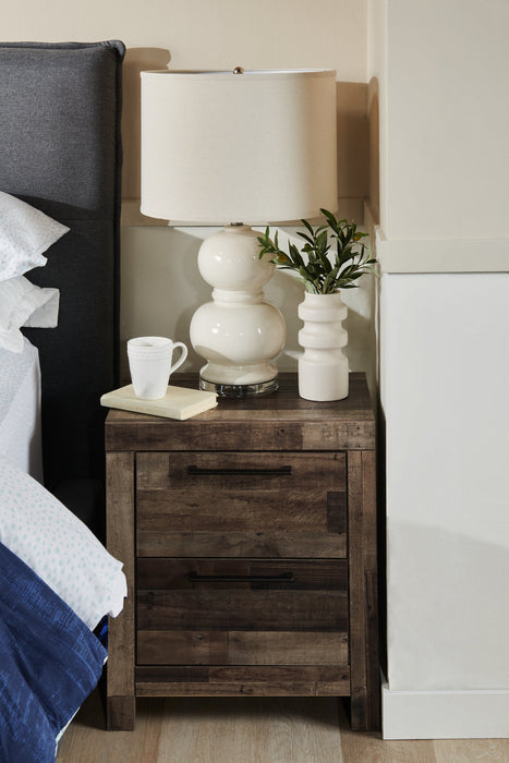 Derekson Bedside 2-Drawer Nightstand with USB Ports, 21.7\"W x 24.4\"H - Grey