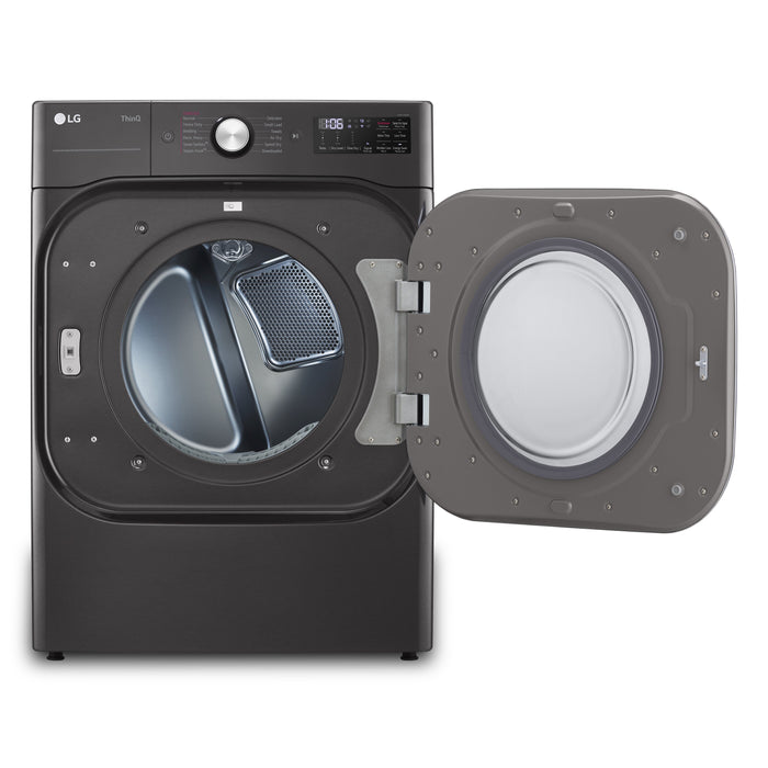 LG 6 Cu. Ft. Front-Load Washer and 9 Cu. Ft. Electric Dryer - Black Steel