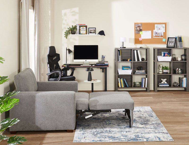 Drift 66.5\" Linen-Look Fabric Sleeper Sofa with Track Arms - Grey