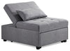 Dune 43.75\" Fabric Convertible Sleeper Chair with Tufted Cushions - Grey