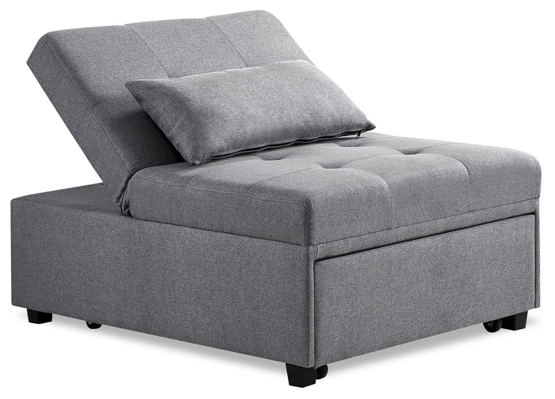 Dune 43.75\" Fabric Convertible Sleeper Chair with Tufted Cushions - Grey