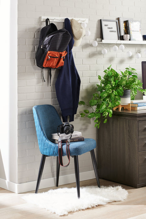 Eden Dining Chair with Linen-Look Fabric, Metal - Blue