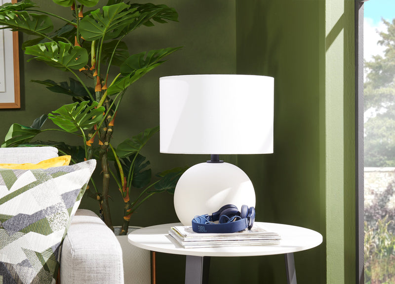 Kort & Co. Elara 18\" White Pewter Ceramic Table Lamp