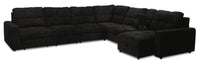 Scott Living Elevate Modular 7-Piece Right-Facing Chenille Fabric Power Sliding Sectional with Storage - Ebony 