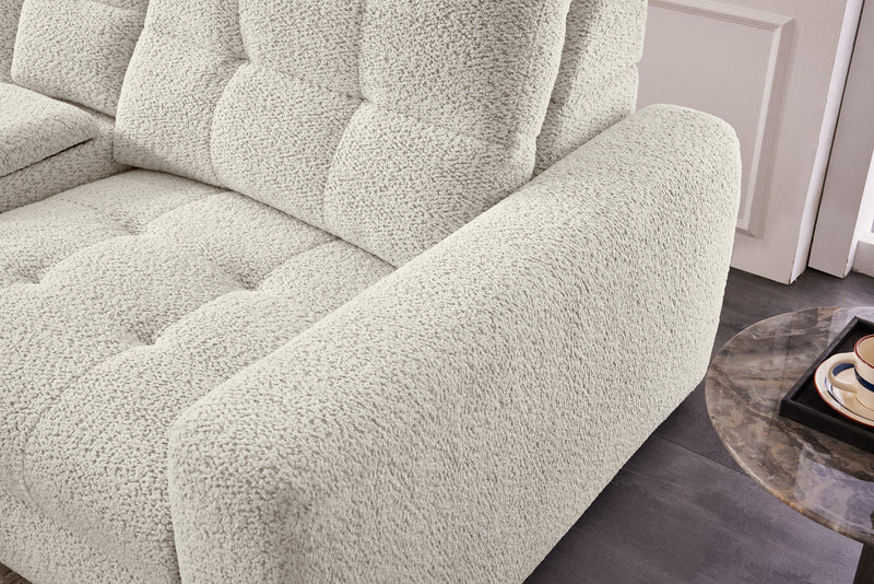 Scott Living Elevate Modular 7-Piece Left-Facing Chenille Fabric Power Sliding Sectional with Storage - Beige