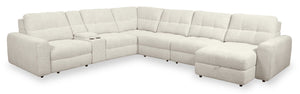 Scott Living Elevate Modular 7-Piece Right-Facing Chenille Fabric Power Sliding Sectional with Storage - Beige